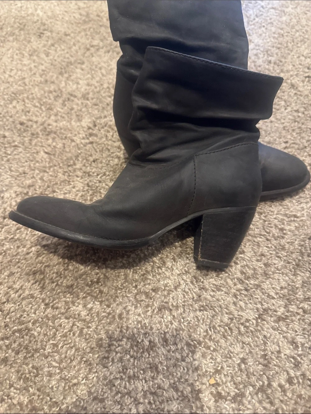 Steven By Steve Madden Black Slouchy Ankle Boots